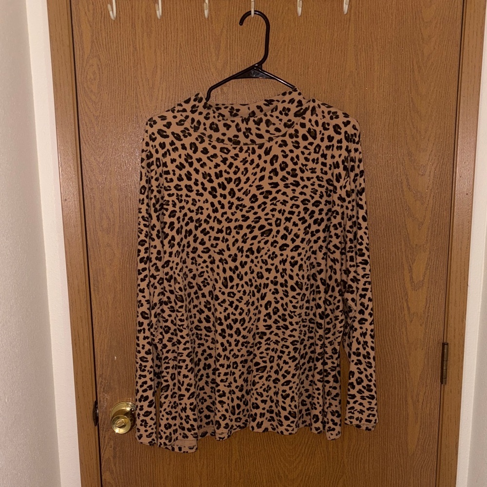 Croft & Barrow Animal Print Blouse - Tan and Black